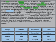 Aufgabenbild Therapiemodul Textverarbeitung: Lückentext Verben